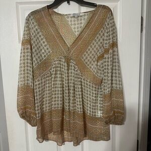 Rose & Olive Sheer Boho Peasant Blouse
